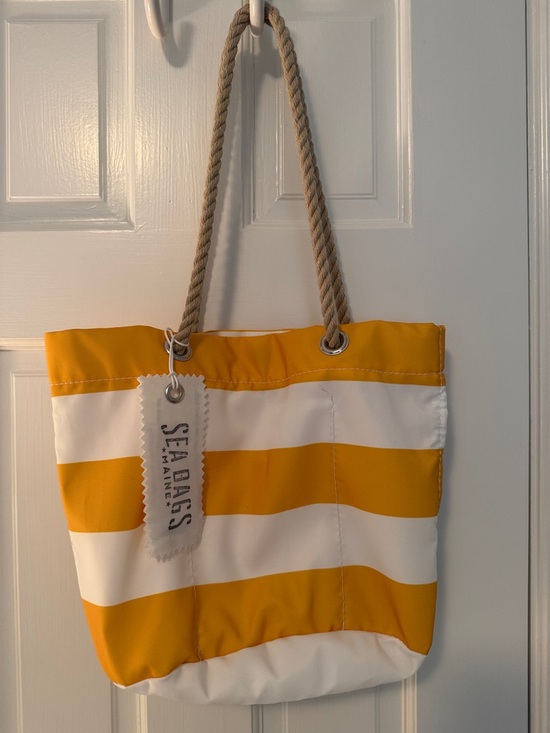 Sea Bags Handbags - Yellow & White Striped Rope-Handle Tote